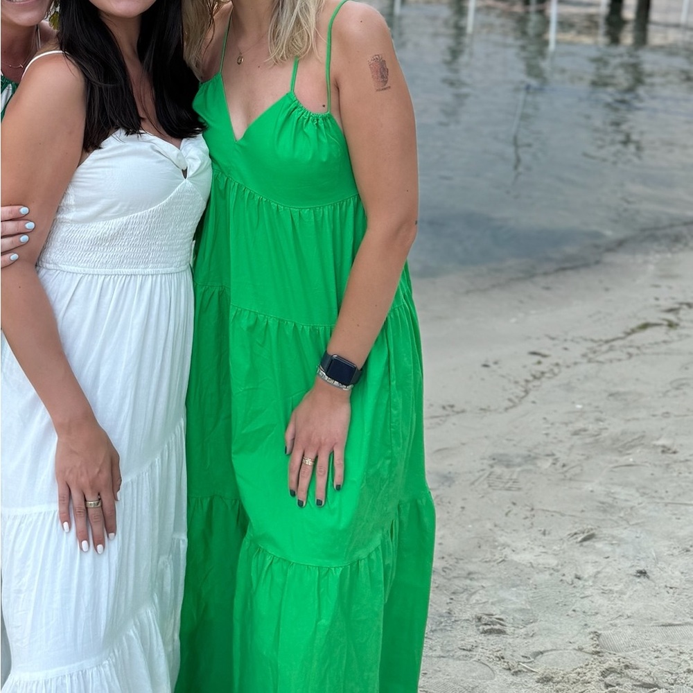 Green maxi dress